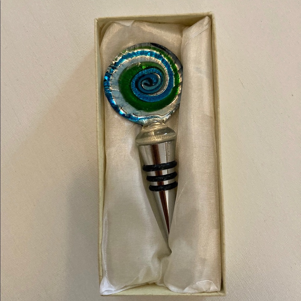 Brand New Blown Glass Wine Stopper From Venice